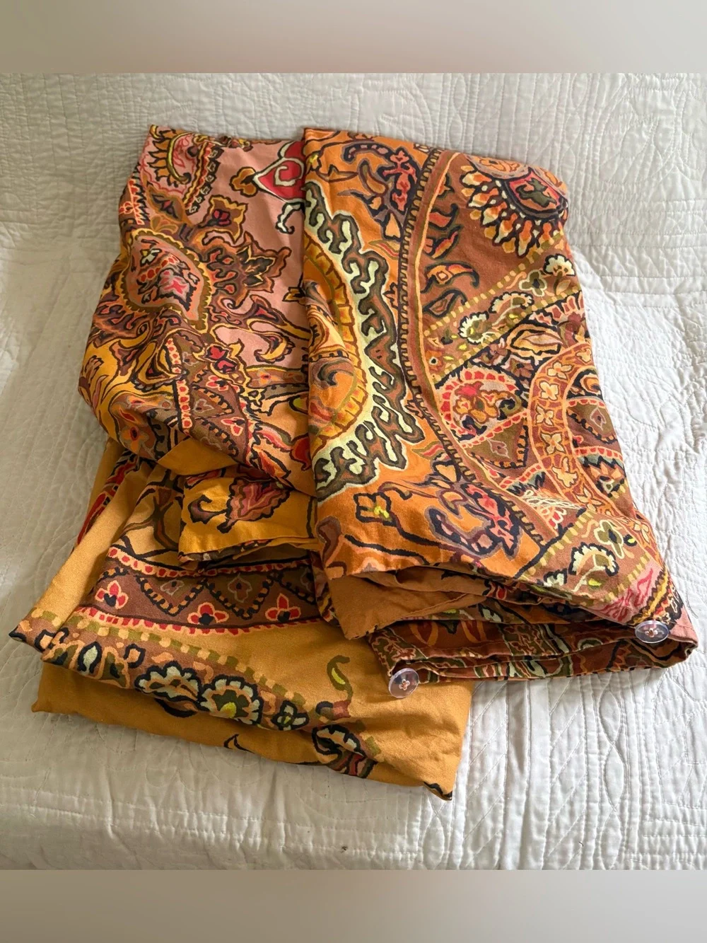 Urban Outfitters Deja Paisley Patterned Orange Duvet Cover